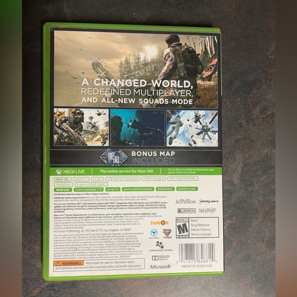Call of Duty Ghosts Microsoft Xbox 360 Video Game With Manual Good Condition - Picture 2 of 3